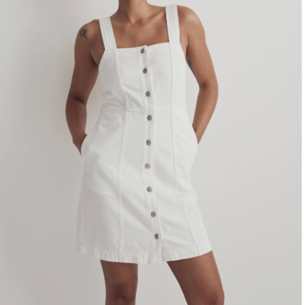 Madewell Women's Denim Square Neck  Sleeveless Mini Dress. Size 0
